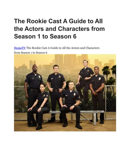 The Rookie Cast A Guide to All the Actors and Characters from Season 1 