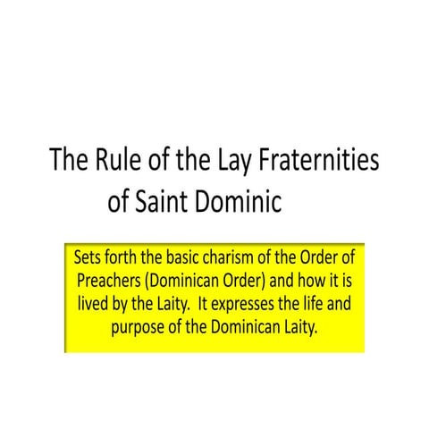 The rule of the lay fraternities of saint | PPTX