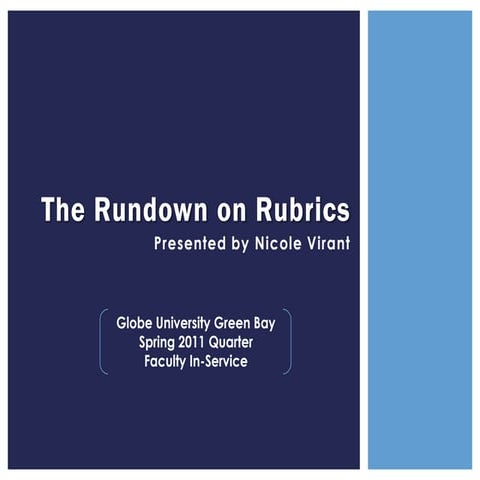 The Rundown on Rubrics