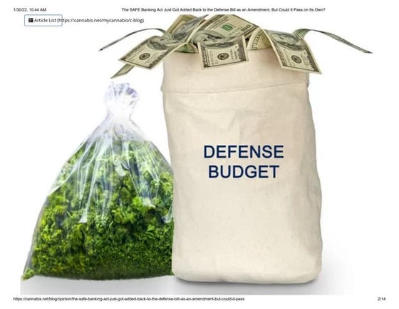 Can the SAFE Banking Act Pass On Its Own?