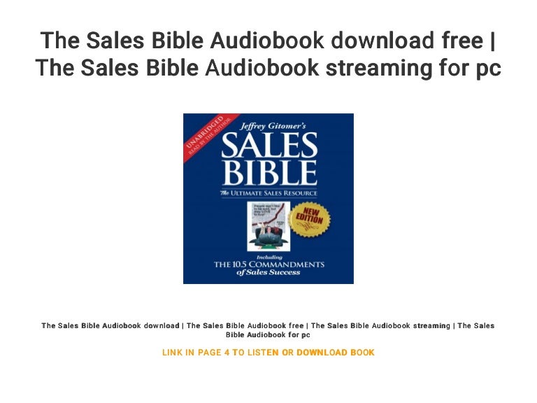 The Sales Bible Audiobook download free The Sales Bible Audiobook s…