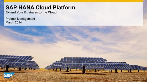 The SAP HANA Cloud Platform