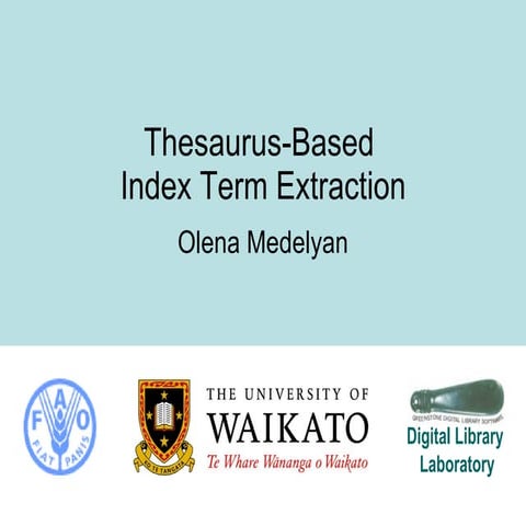 Thesaurus based Index Term Extraction