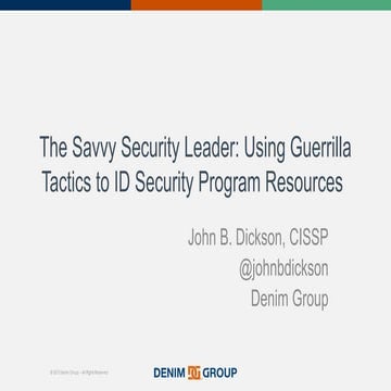 The savvy security leader final dg ppt issa_la