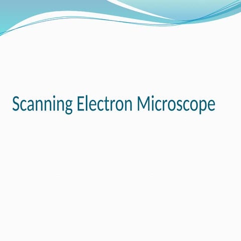THE SCANNING ELECTRON MICROSOPE (SEM)....