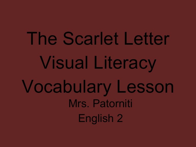 The Scarlet Letter Vocab