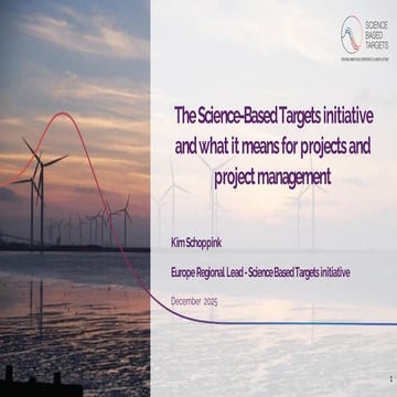 The Science-Based Targets initiative and what it means for projects and proje...