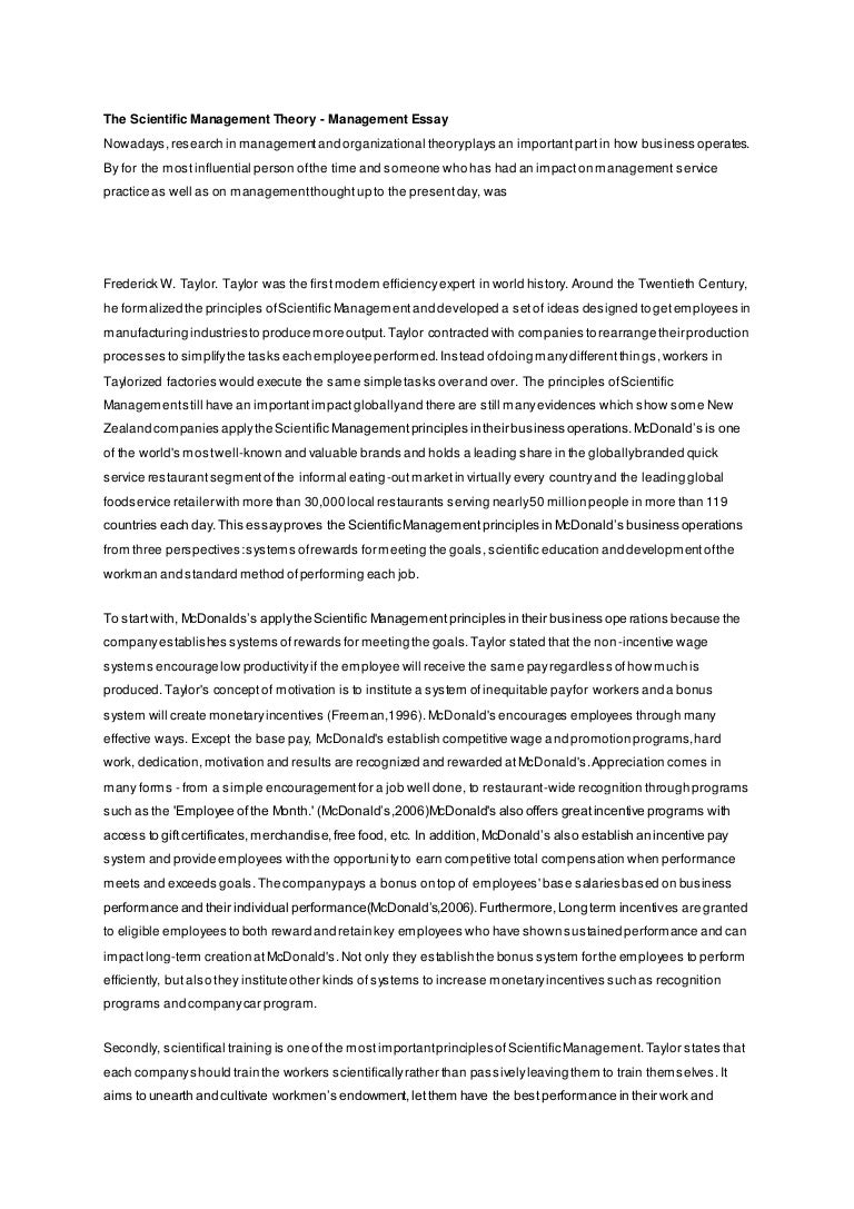 the scientific management_theory scientific management essay