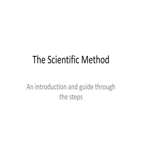 The Scientific Method and a Guide Through it