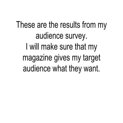 These are the results from my audience survey