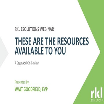 These are the Sage Resources Webinar