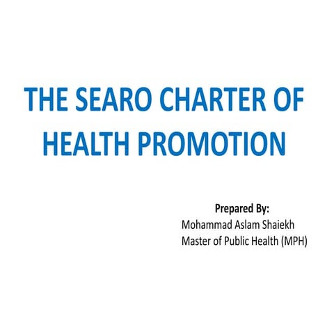 The SEARO Charter of Health Promotion | PDF