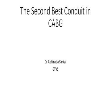 The Second Best Conduit in Coronary Artery Bypass Grafting (CABG): A ...
