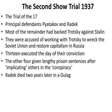 The second show trial 1937