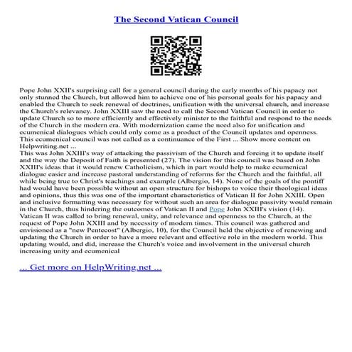 The Second Vatican Council