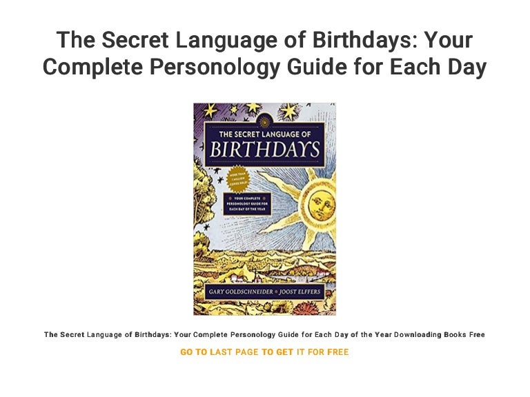 The Secret Language of Birthdays: Your Complete Personology Guide for…