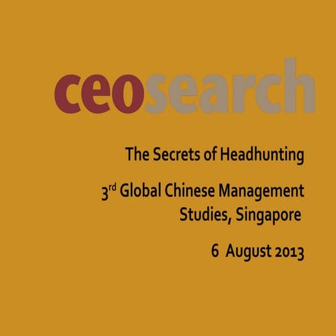 The secret of headhunting 1
