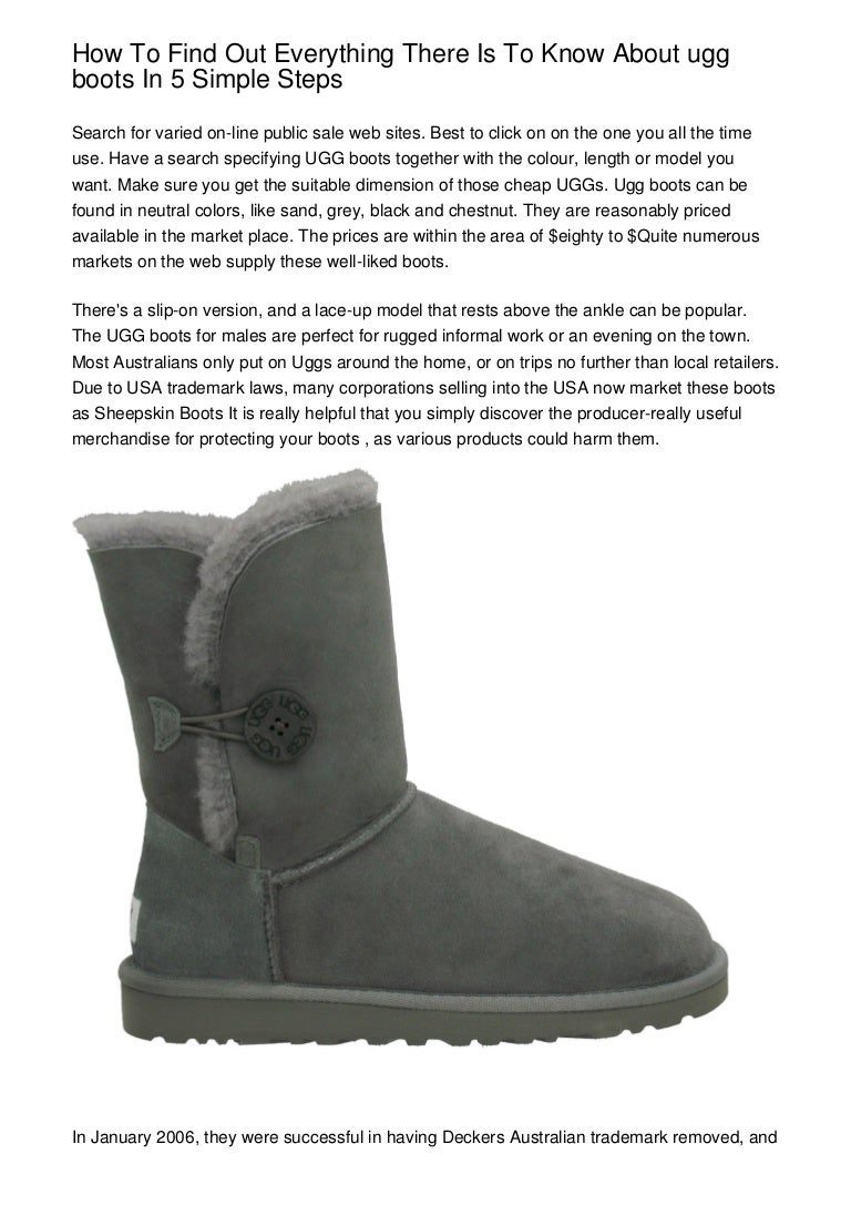How To Find Out Everything There Is To Know About ugg boots In 5 Simp…