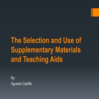 The selection and use of supplement...