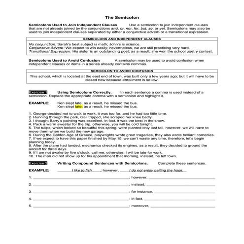 The Semicolon- free english lesson- leccion de ingles gratis