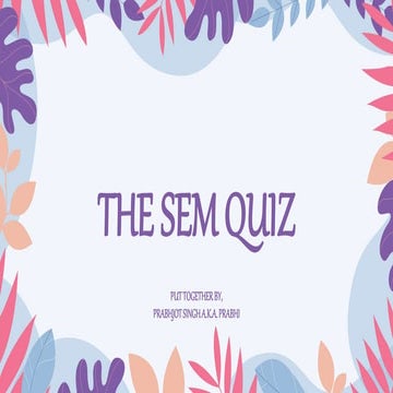 The Sports, Etymology and Memes (SEM) Quiz