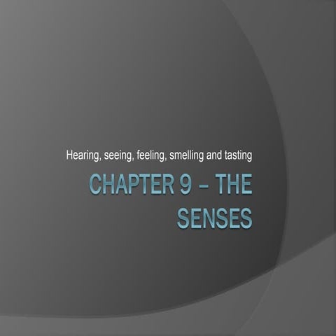 Presentation on the Senses of - the body