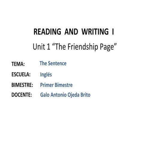 The sentence | PPT