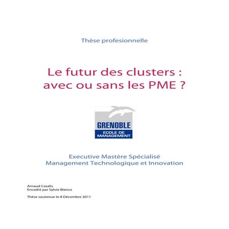 Le futur des Clusters : avec ou sans les PME ?