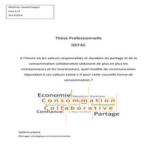 Thèse professionnelle  - Économie ...