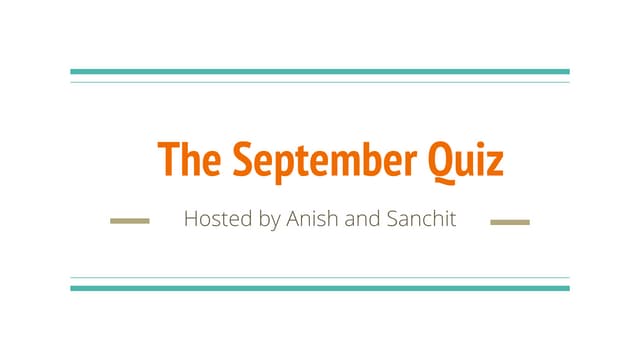 The September Quiz