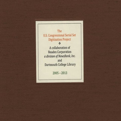 The U.S. Congressional Serial Set Digitization Project: A Collaboration Betwe...