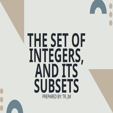 The Set of Integers Power Point Presentation | PPTX