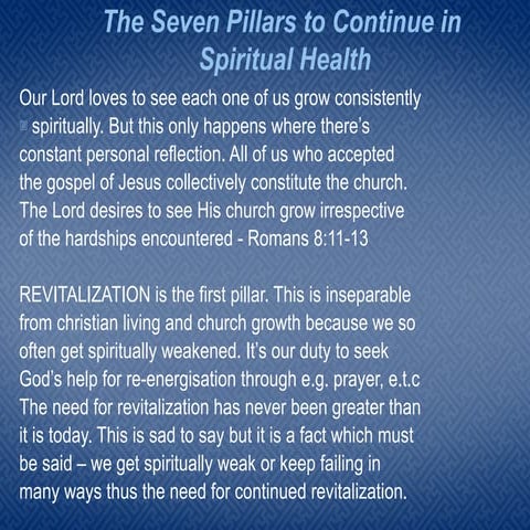 The Seven Pillars to Continue in Spiritual Health 3523150.pptx
