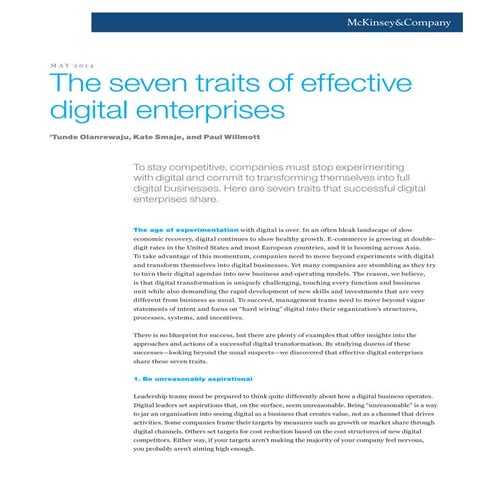 The 7 Traits of Successful Digital Businesses