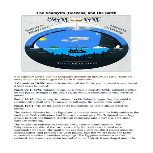 The shamayim (heavens) and the earth
