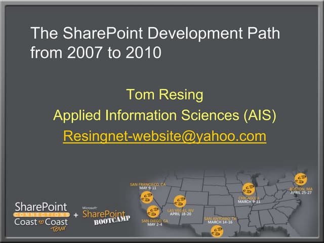 The SharePoint Development Path from 2007 to 2010