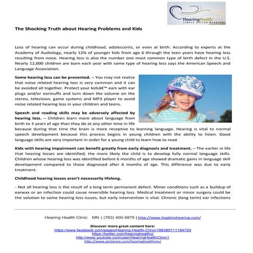 The Shocking Truth About Hearing Problems and Kids