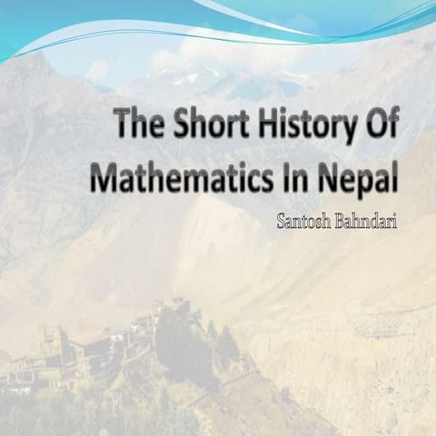 The short history of mathematics in nepal