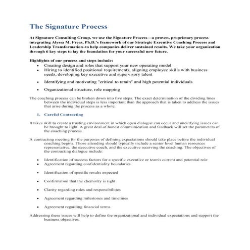 The signature process