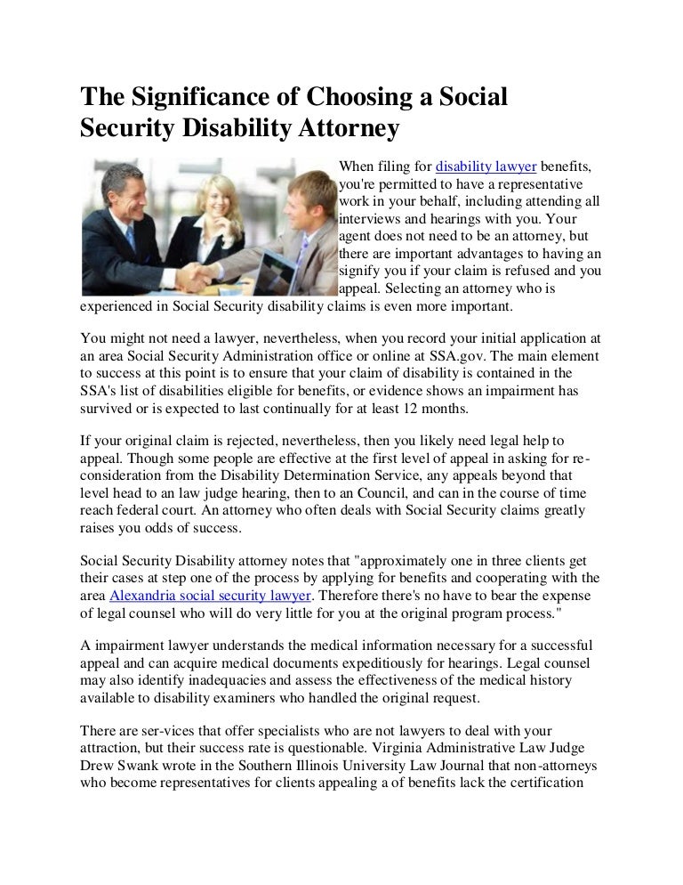 the significance of choosing a social security disability attorney