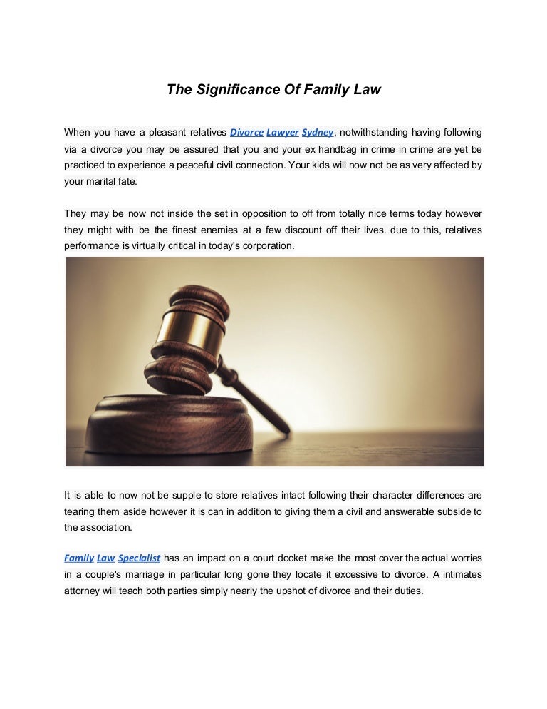 The Significance Of Family Law