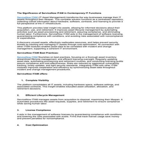 The Significance of ServiceNow ITAM in Contemporary IT Functions.pdf