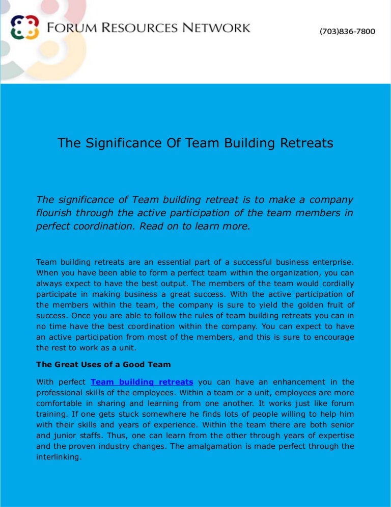 The Significance of Team Building Retreats