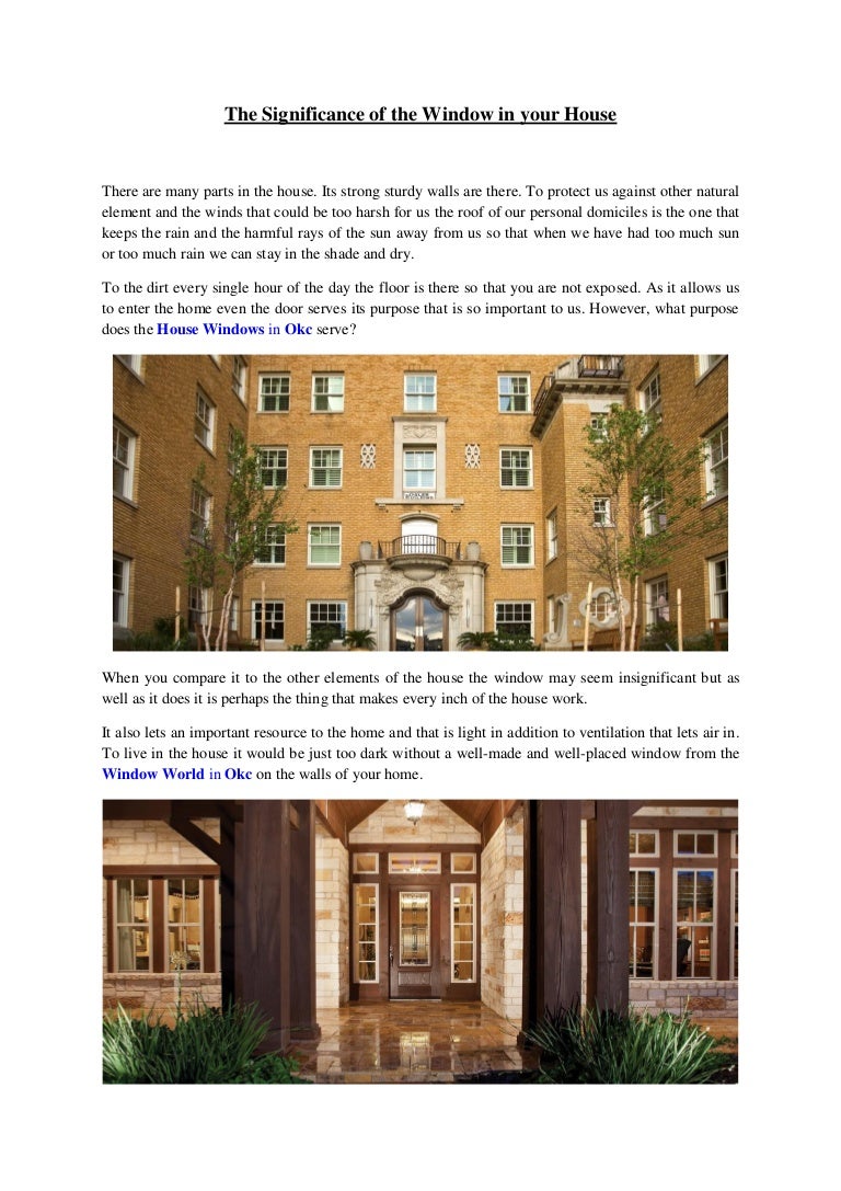 The Significance Of The Window In Your House