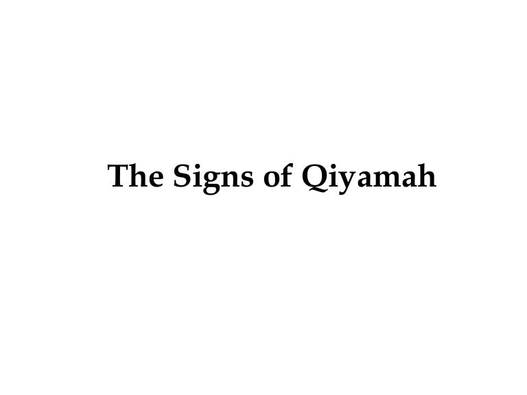 The signs of qiyamah