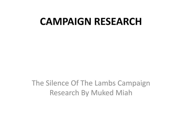 The silence of the lambs campaign r...