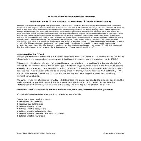 The Silent Rise of The Female Driven Economy 2017 