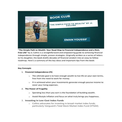 The Simple Path to Wealth.pdf book club discussion