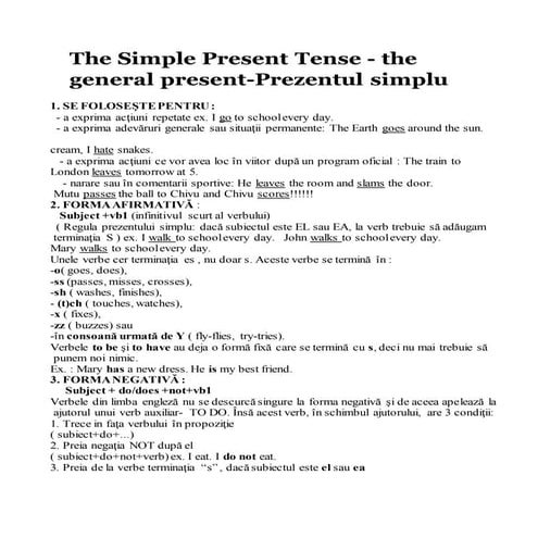 The simple present tense