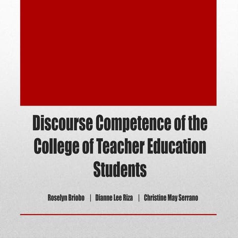Discourse Competence of College Students